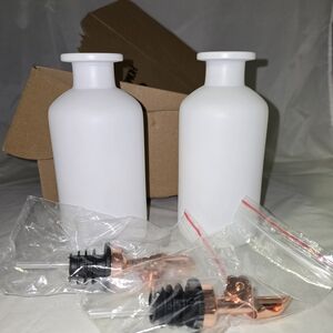 White Ceramic Oil and Vinegar Dispenser Set NEW